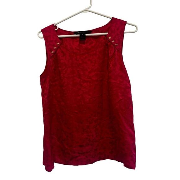 Marc by Marc Jacobs Magenta Pink Sleeveless Cheetah Print Blouse Size XS Silk - Picture 6 of 10